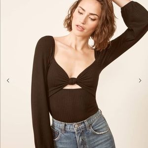 Reformation Rosalind Top- Black XS